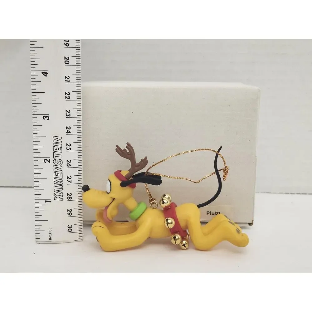 Vintage Disney Pluto Reindeer Christmas Ornament Boxed Holiday Dog Figurine